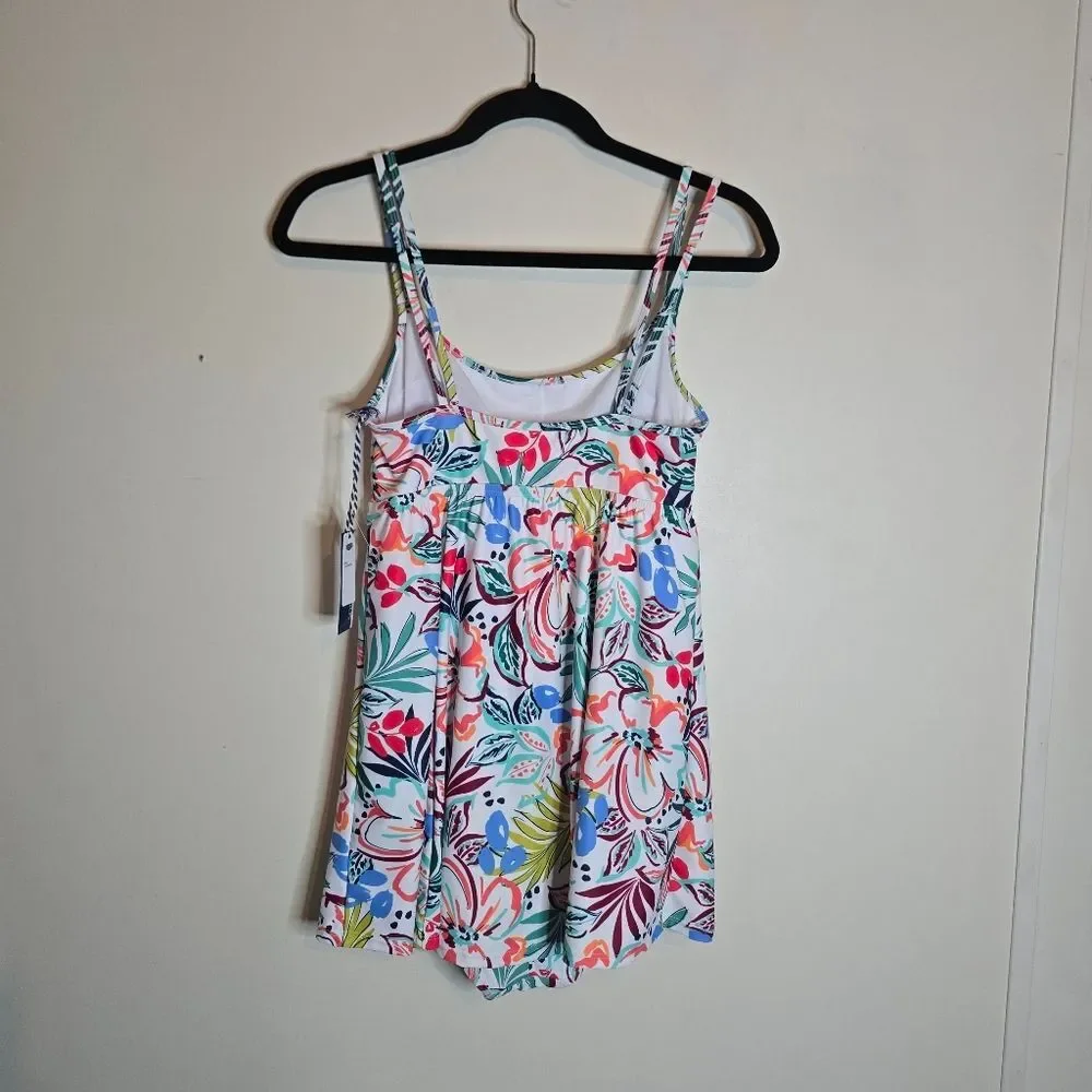 NEW Sonnet Shores Floral Swimsuit Dress Womens 6 Tropical Beach